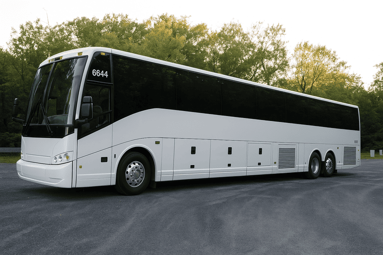 exterior of Charter Bus Rental Tuscaloosa coach bus